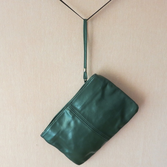 Vintage Emerald Leather Clutch - Picture 2 of 4